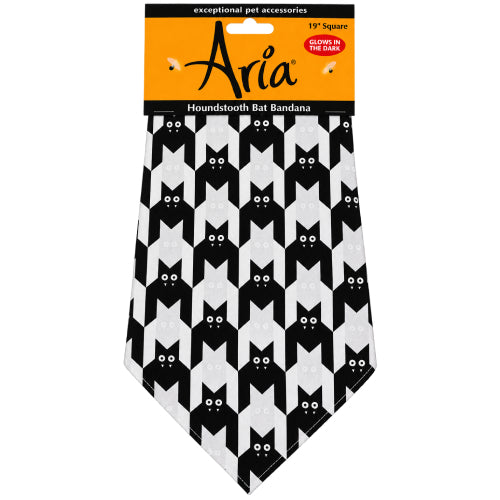 Aria Halloween Bat Houndstooth Dog Bandana One Size Pet Accessory