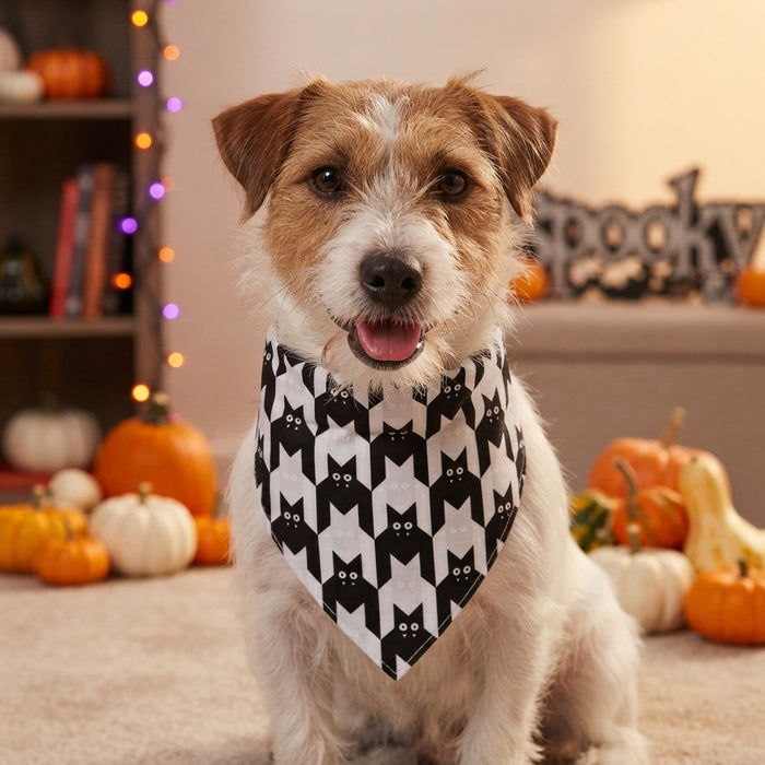 Aria Halloween Bat Houndstooth Dog Bandana One Size Pet Accessory