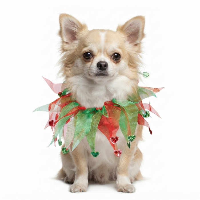 Aria Holiday Heart Scrunchies for Dogs Small Festive Pet Accessories