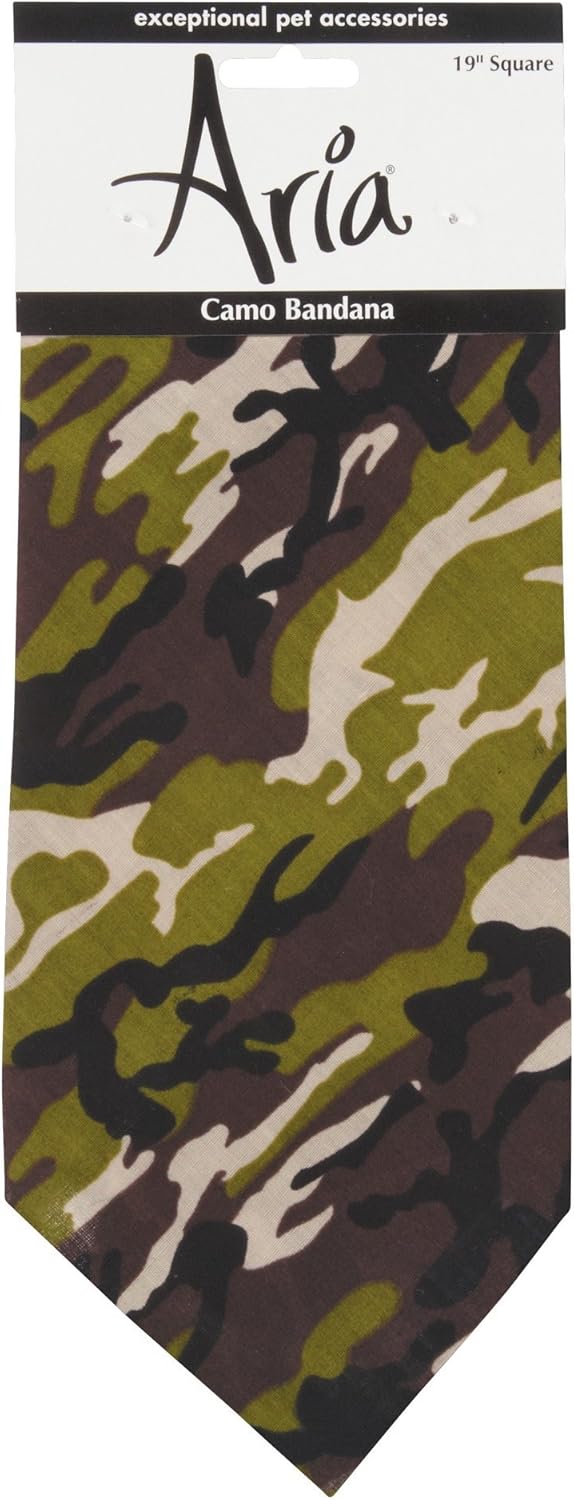 Aria Pet Bandana for Your All American Hound or Outdoor Dogs, Green Camo