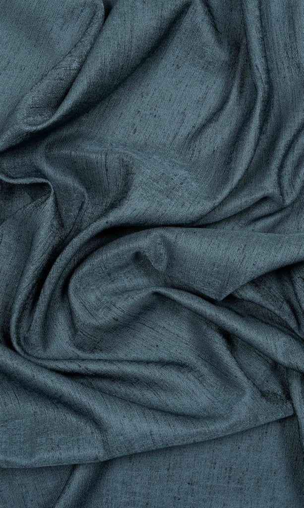 Silk Blend Curtain Panels for Living, Bedroom, Kitchen, Bathroom (Navy Blue)