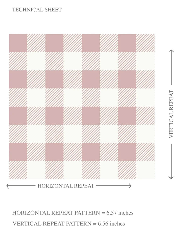 Gingham Checkered Kids Room Wallpaper (Pink)