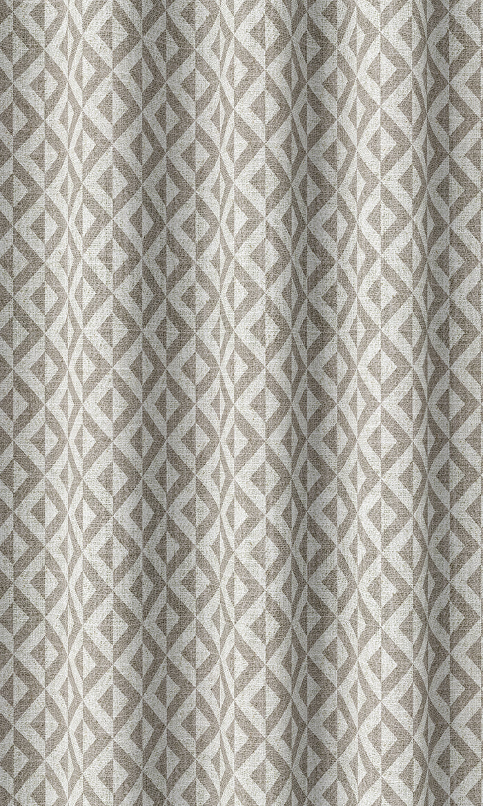 Geometric Print Home Décor Fabric By the Metre (Grey/ White)