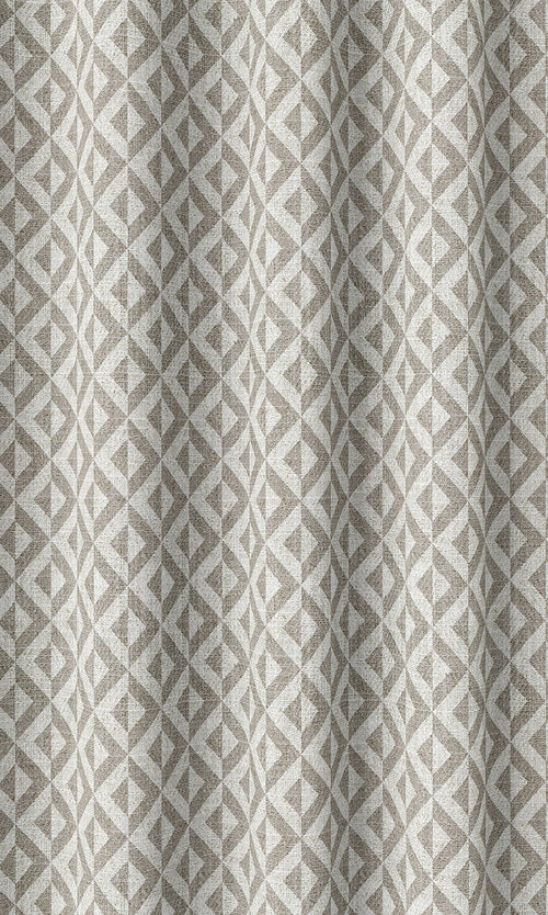 Geometric Print Home Décor Fabric By the Metre (Grey/ White)