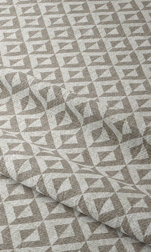 Geometric Print Window Treatments Fabric By the Metre (Grey/ White)