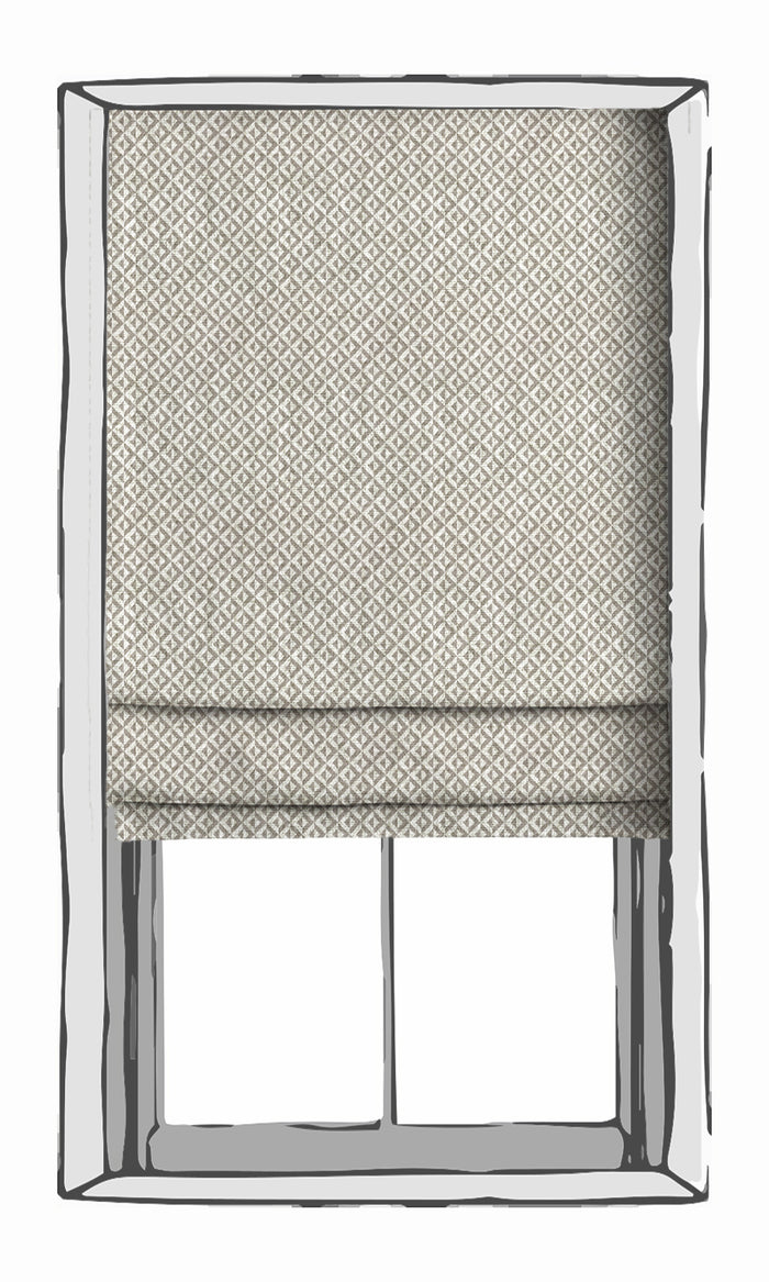 Geometric Print Fabric Material By the Metre (Grey/ White)