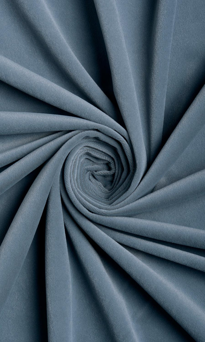 Velvet Home Décor Fabric By the Metre (Grey/ Blue)