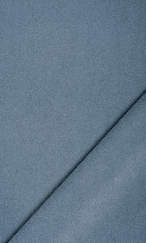 Velvet Window Treatments Fabric By the Metre (Grey/ Blue)