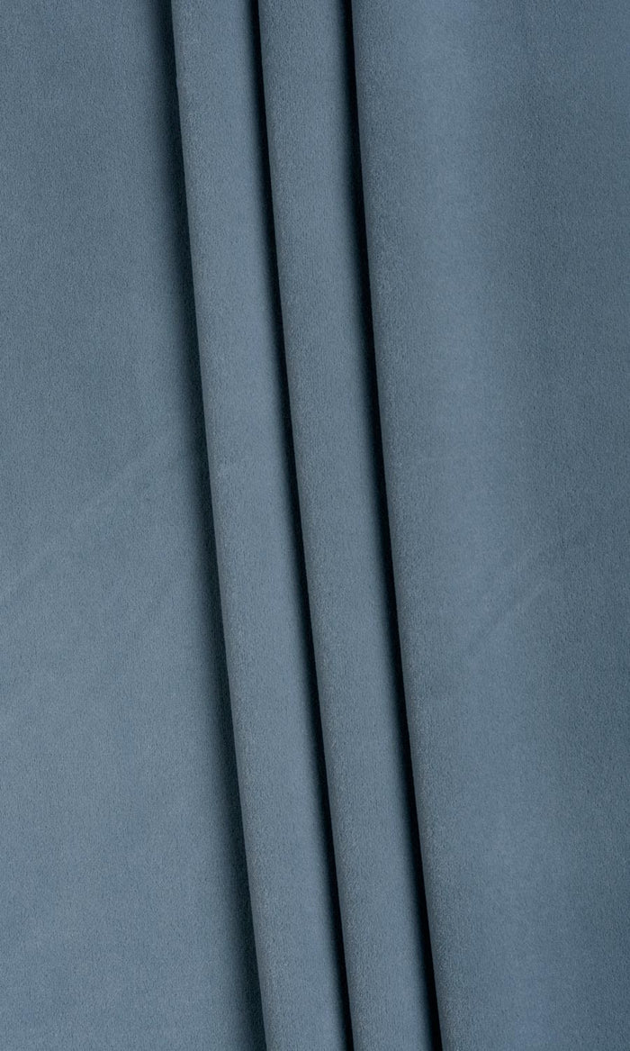 Velvet Fabric Material By the Metre (Grey/ Blue)