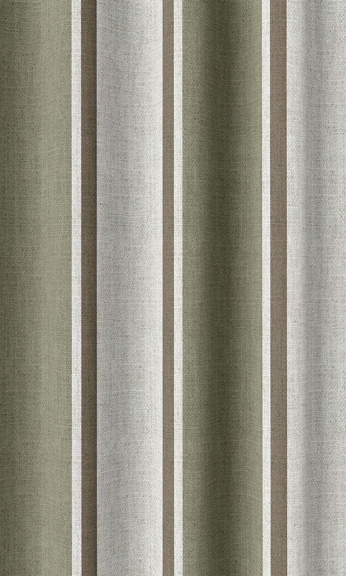 Striped Home Décor Fabric By the Metre (Green/ Brown)