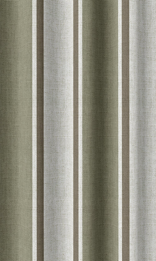 Striped Home Décor Fabric By the Metre (Green/ Brown)