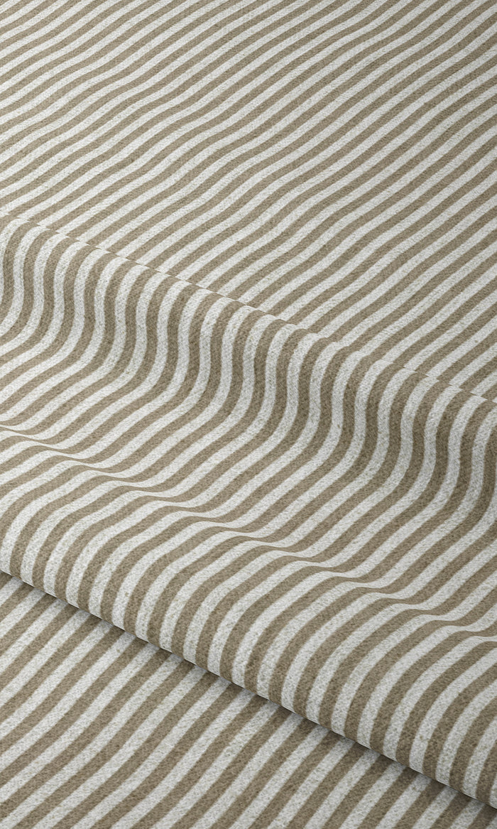 Striped Print Curtains for Living, Bedroom, Kitchen, Bathroom (Brown/ Beige)