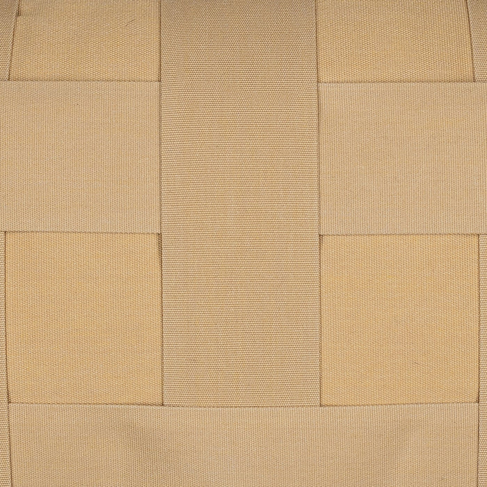 Detail image of Basketweave styled pillow in golden wheat fabric for outdoor