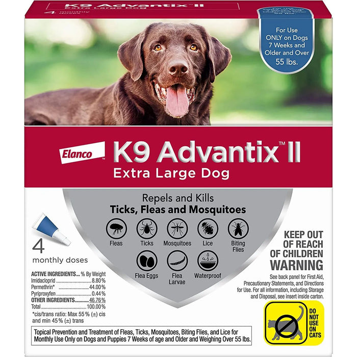 Bayer K9 Advantix II Flea Treatment for XL Dogs 4 Month Supply Bayer