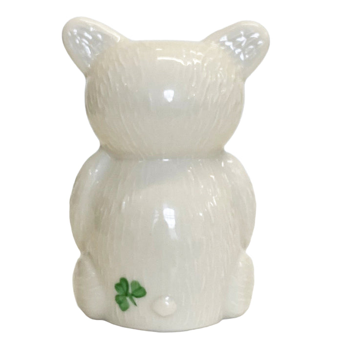Belleek Classic Teddy Bear Baby's First Christmas Ornament Pink