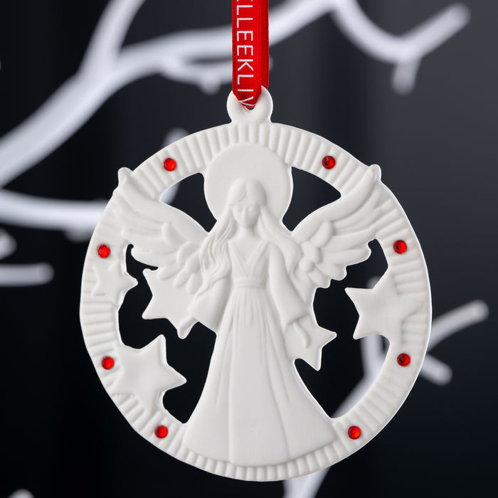 Belleek Living Angel Ornament
