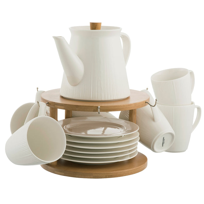 Belleek-Living-Pekoe-13-Piece-Set-&-Stand