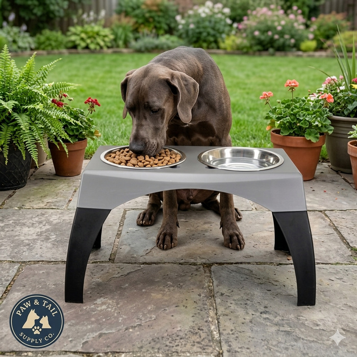 Bergan Elevated Pet Feeder XL Stainless Steel Double Bowls Adjustable Legs