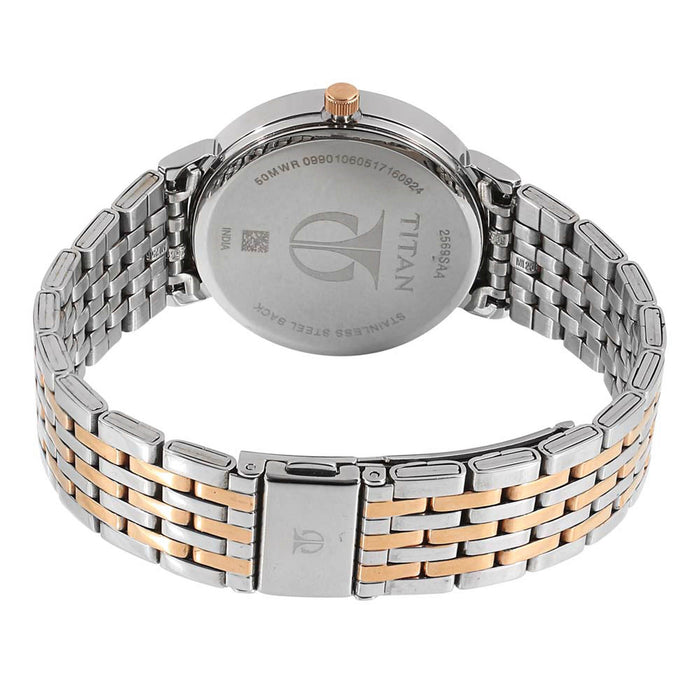 Black Dial Steel Strap Watch 2569KM03, Two Toned, bracelet