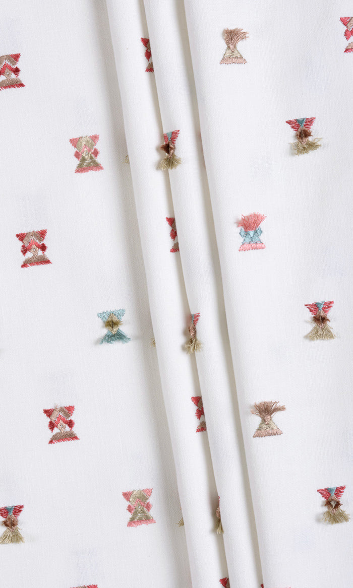 Embroidered Drapes (Red/ Pink/ Blue/ White) Extra Long Short Wide