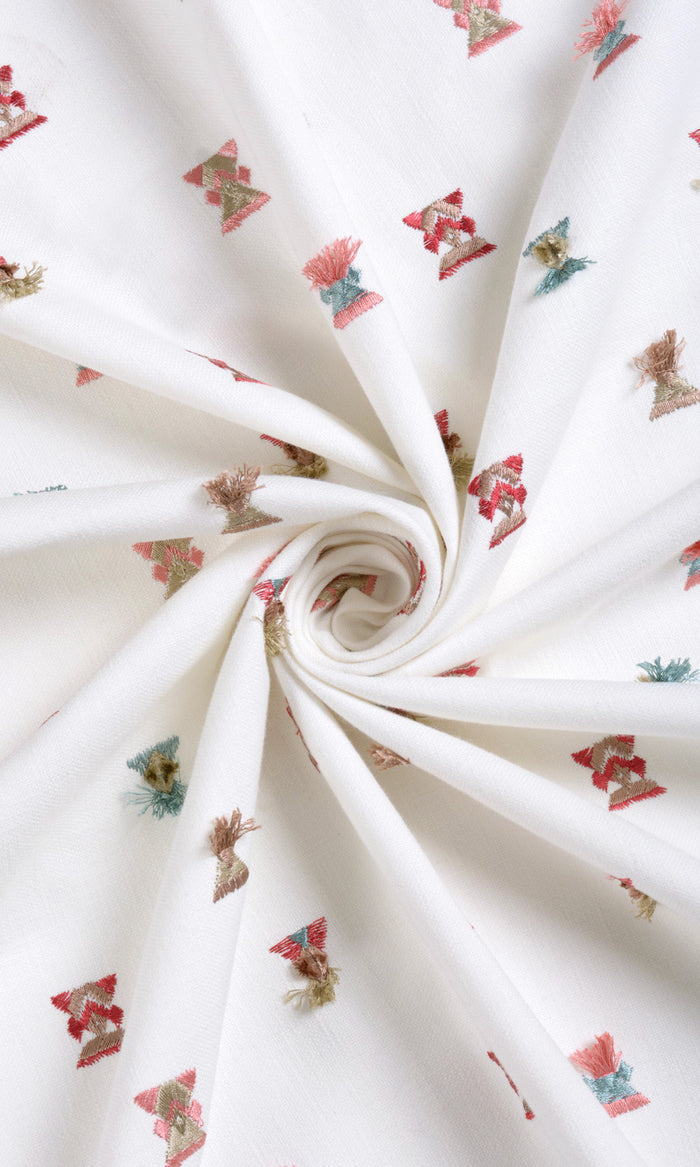 Embroidered Made-to-Measure Curtains (Red/ Pink/ Blue/ White)