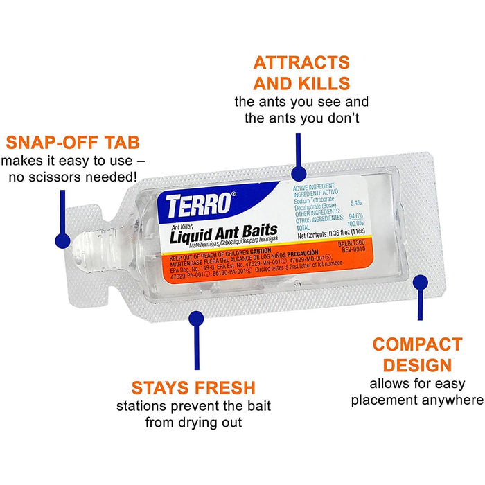 TERRO Liquid Ant Bait Ant Killer 6 Bait Stations Terro