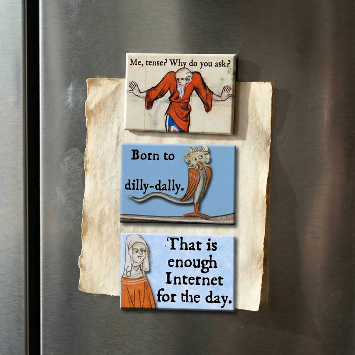 Born to Dilly-Dally Medieval Marginalia Refrigerator Magnet