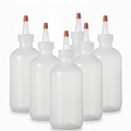 Boston Round Squeeze Bottles with Yorker Caps Durable Dispensing Bottles 8oz 6-Pack