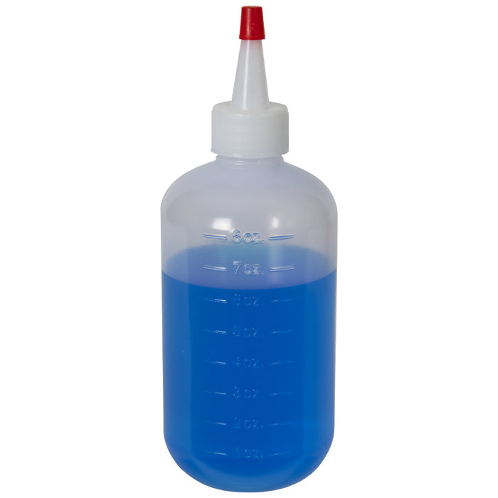 Boston Round Squeeze Bottles with Yorker Caps Durable Dispensing Bottles 8oz 6-Pack
