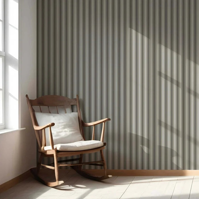 Neutral Geometric Striped Living Room Wallpaper (Brown/ Beige/ Taupe Grey)
