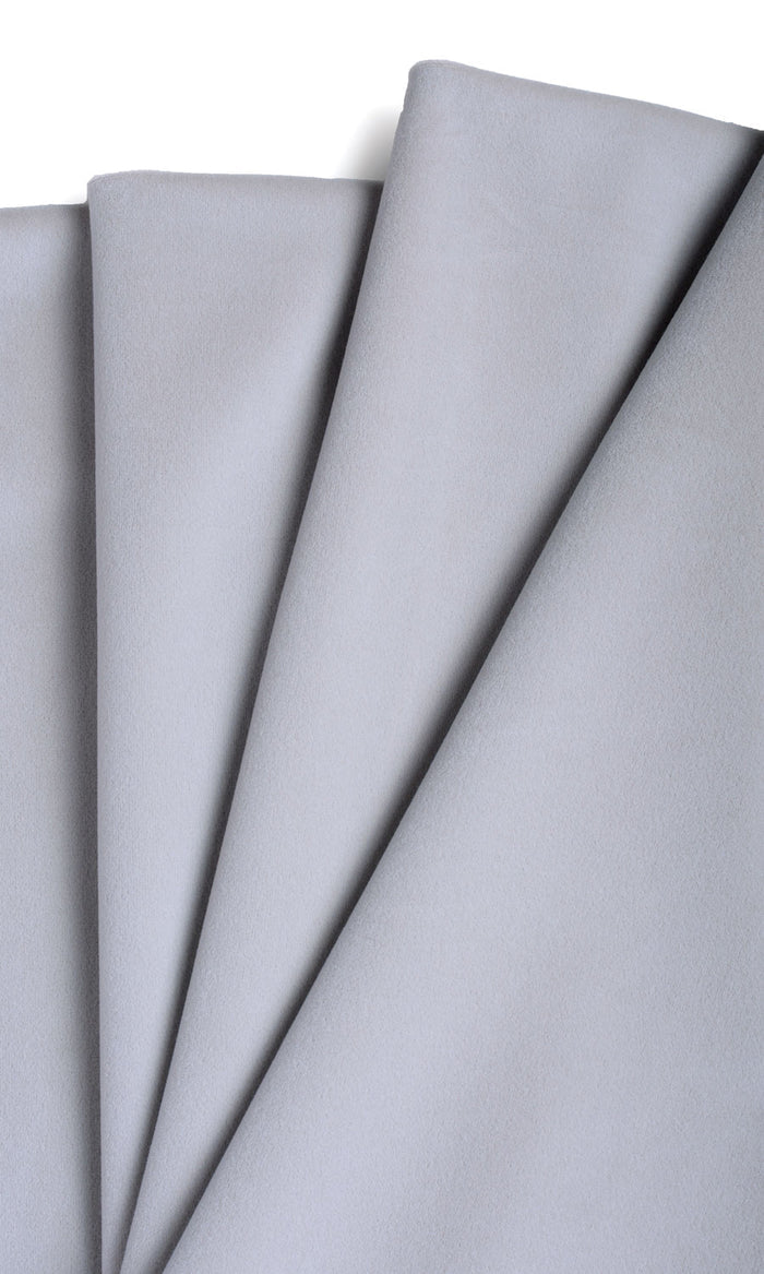 Velvet Window Treatments Fabric By the Metre (Steel Grey/ Blue)