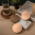 Brushed Bronze Coaster Set - Natural