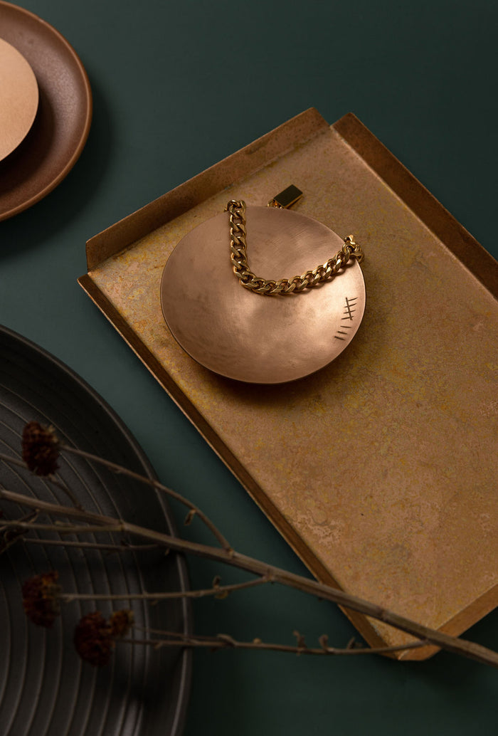 Brushed Bronze Gold Patina Tray - Medium
