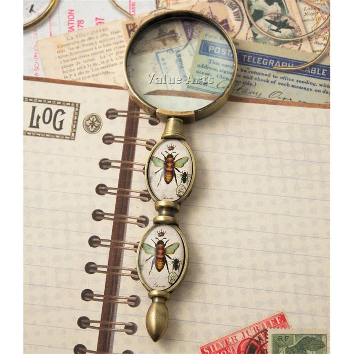 Bumble Bee Magnifier | Bronze and Glass Giftable Magnifying Glass-Value Arts-The Bullish Store