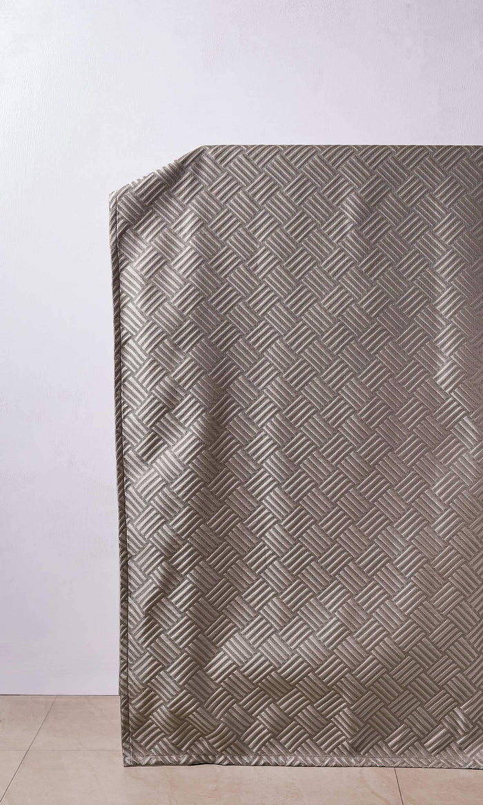 Silk Blend Curtains for Living, Bedroom, Kitchen, Bathroom (Caramel/ Beige)