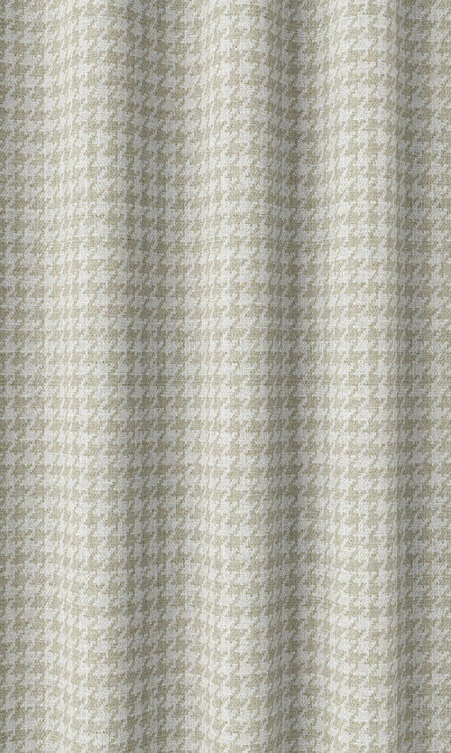 Houndstooth Print Home Décor Fabric By the Metre (Beige/ White)