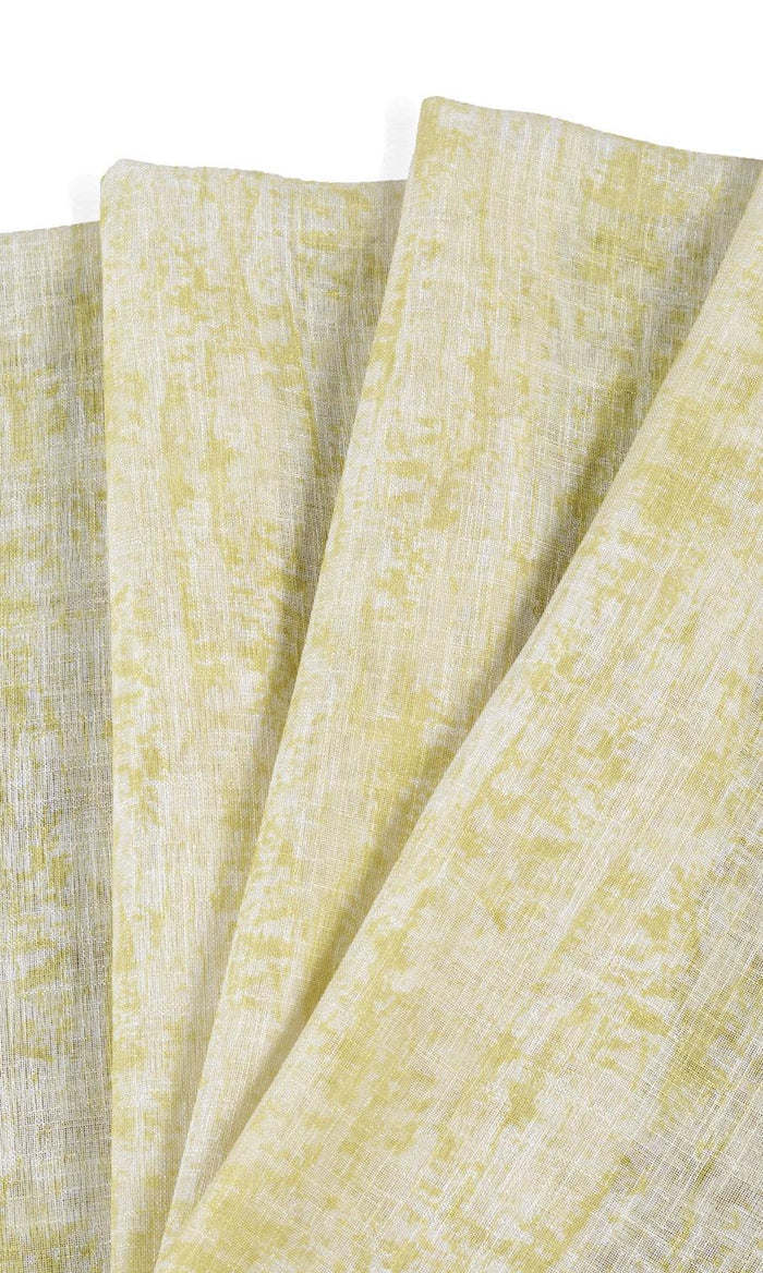 Textured Sheer Drapes (Yellow-Green) Extra Long Short Wide