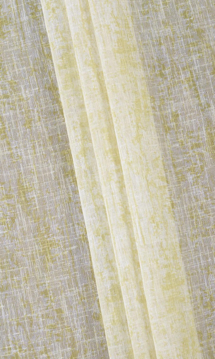 Textured Sheer Made-to-Measure Curtains (Yellow-Green)