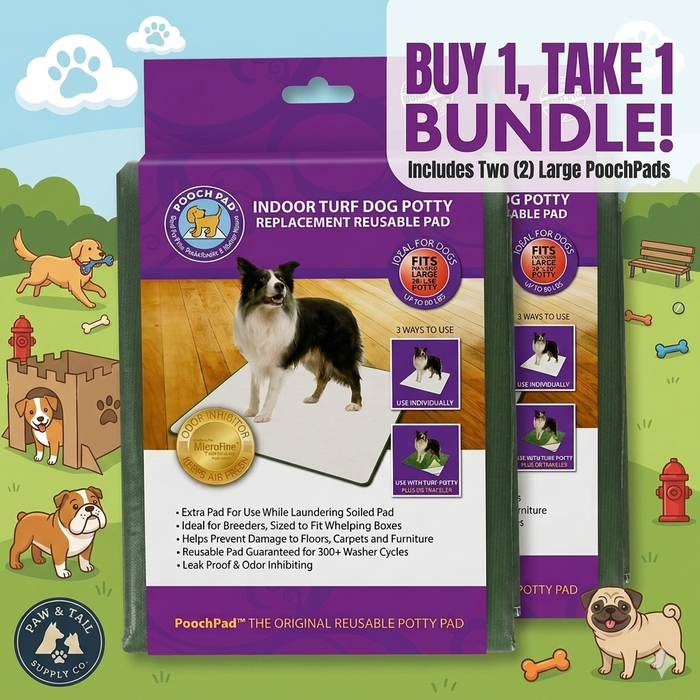 Buy 1, Get 1 FREE | PoochPads Indoor Turf Replacement Dog Potty Pad Large 28" x 36" Reusable