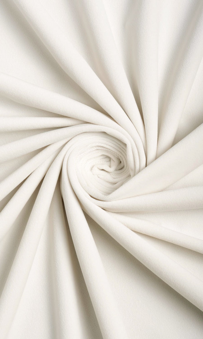 Velvet Home Décor Fabric By the Metre (White)