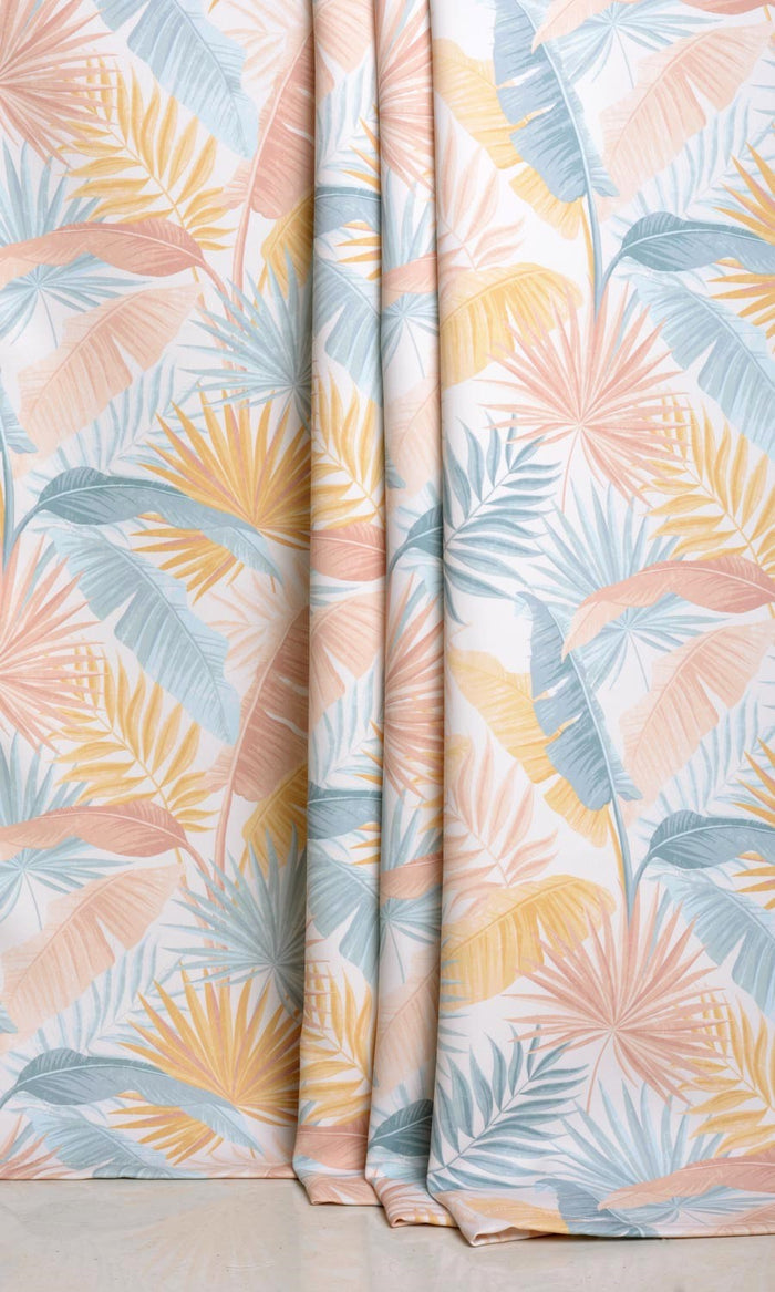 Botanical Floral Drapes for Living, Bedroom, Kitchen, Bathroom (Pink/ Blue/ Yellow)