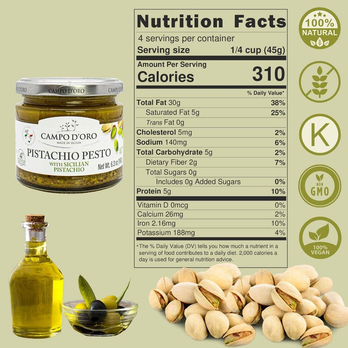 Campo D'Oro Pistachio Pesto w/Sicilian Pistachios