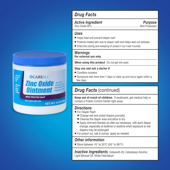 CareAll Zinc Oxide Skin Protectant Ointment 15 oz. Jar