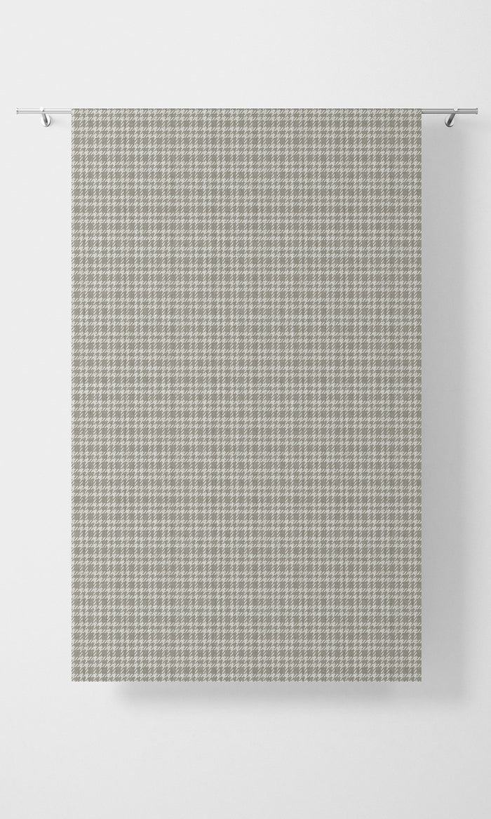 Check Patterned Pinch Pleat, Rod Pocket, Eyelet Curtains (Grey/ White)