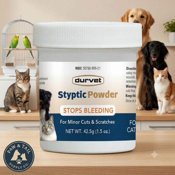 Cat Durvet Styptic Powder Dogs Cats & Birds Bleeding Aid Care 1.5 Oz