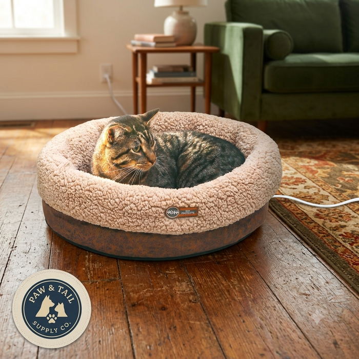 Cat K&h Heated & Small Dog Bed Thermo-snuggle Cup 18x14 Chocolate