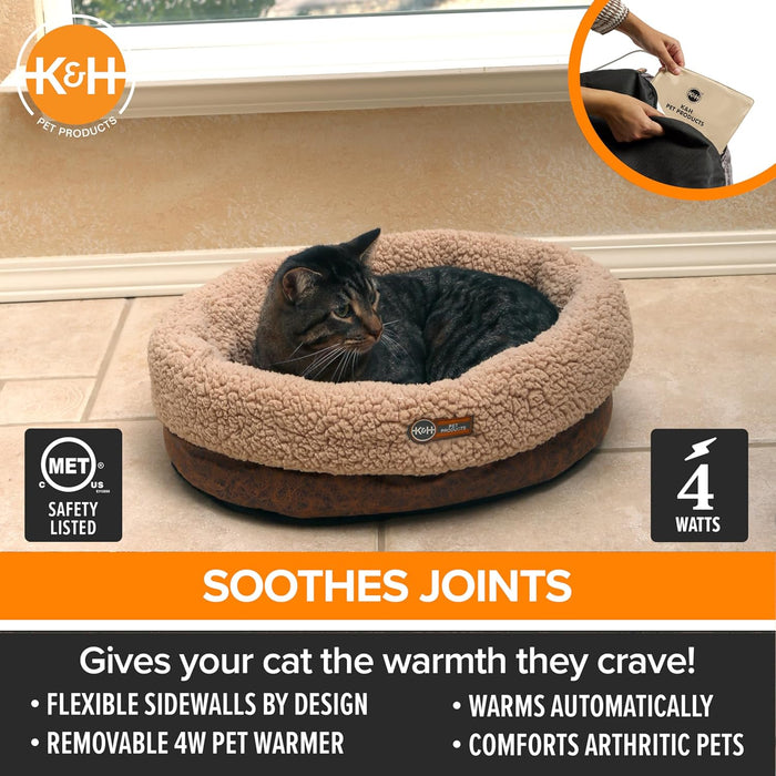 Cat K&h Heated & Small Dog Bed Thermo-snuggle Cup 18x14 Chocolate