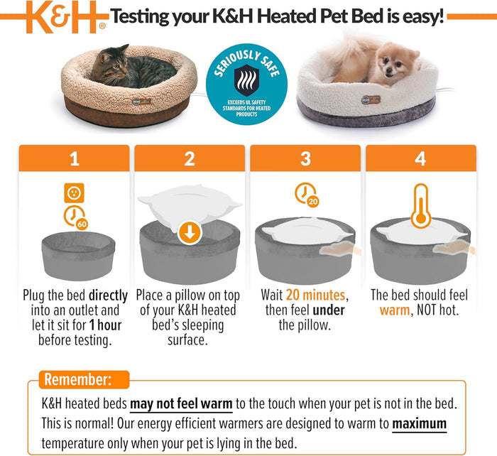Cat K&h Heated & Small Dog Bed Thermo-snuggle Cup 18x14 Chocolate