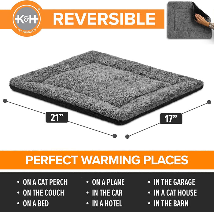 Cat K&h Self-warming & Dog Pad 21x17 Cozy Heat Reflecting Pet Bed Mat Gray/black
