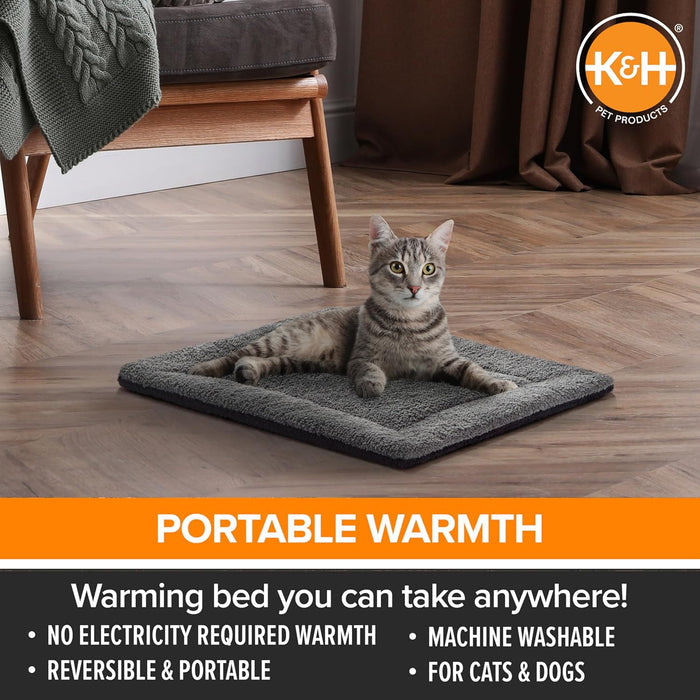 Cat K&h Self-warming & Dog Pad 21x17 Cozy Heat Reflecting Pet Bed Mat Gray/black